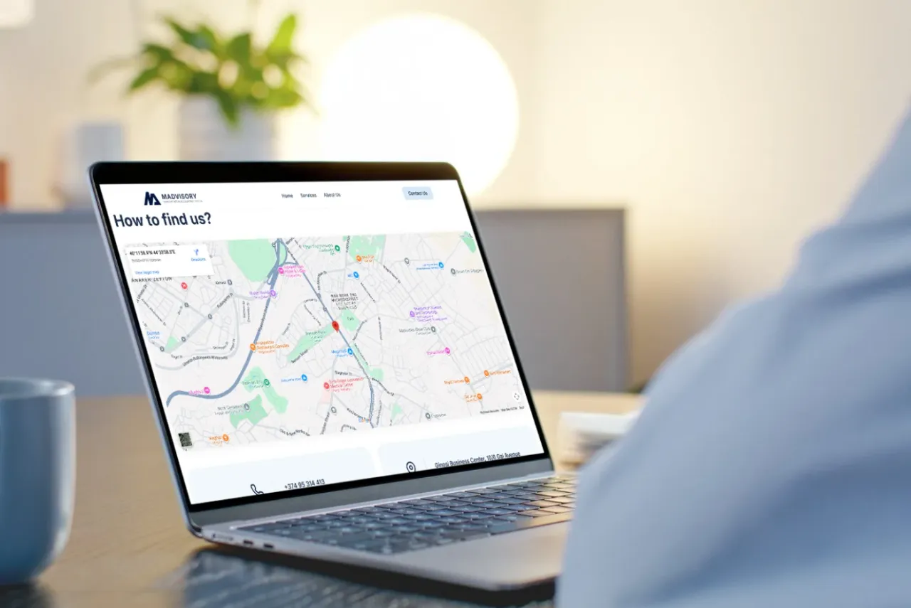 M Advisory: a website for a business consulting company