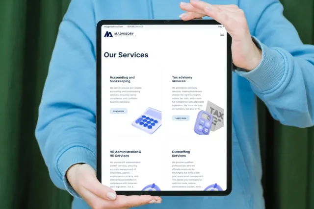 M Advisory: a website for a business consulting company