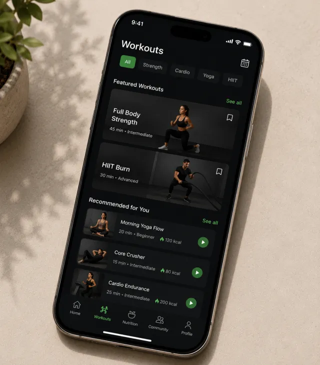 A fitness mobile app