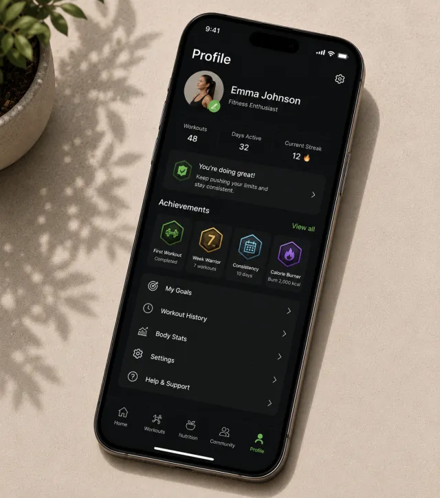 A fitness mobile app