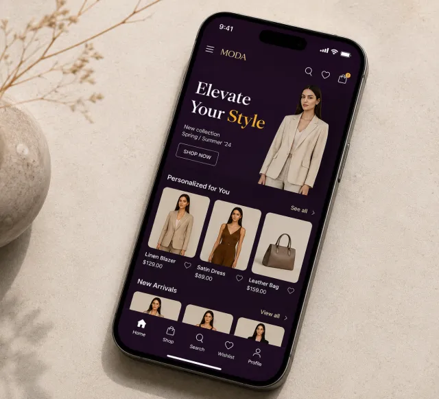 An app for a fashion and branded clothing store