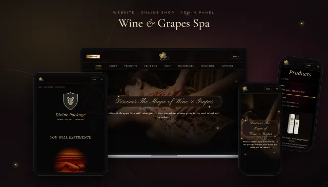 WINE & GRAPES SPA - PREMIUM SPA WEBSITE WITH ONLINE SHOP AND GIFT CARDS — API Integrations